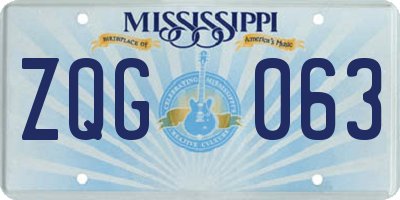 MS license plate ZQG063