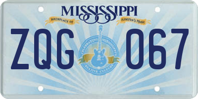 MS license plate ZQG067