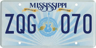 MS license plate ZQG070