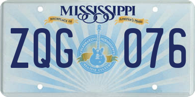 MS license plate ZQG076