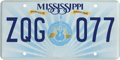 MS license plate ZQG077