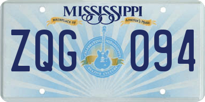 MS license plate ZQG094