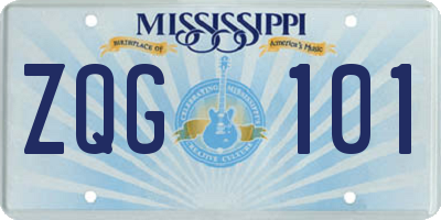 MS license plate ZQG101