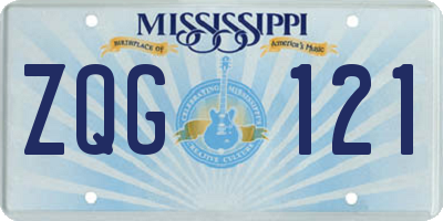 MS license plate ZQG121