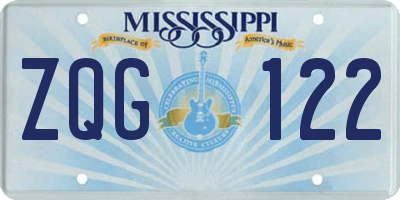 MS license plate ZQG122