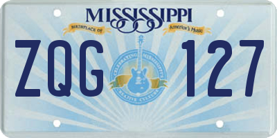 MS license plate ZQG127