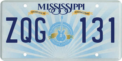 MS license plate ZQG131