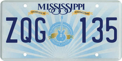 MS license plate ZQG135