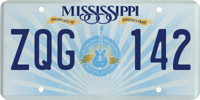 MS license plate ZQG142
