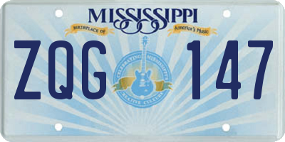 MS license plate ZQG147