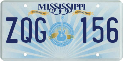 MS license plate ZQG156