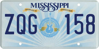 MS license plate ZQG158