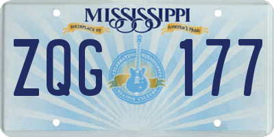 MS license plate ZQG177