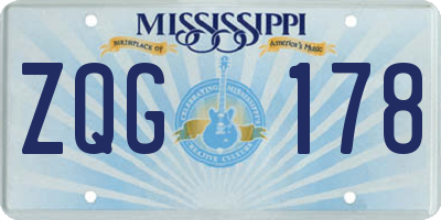 MS license plate ZQG178