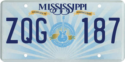 MS license plate ZQG187