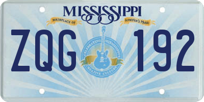 MS license plate ZQG192