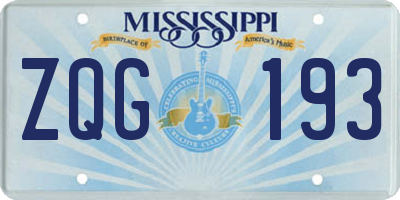 MS license plate ZQG193