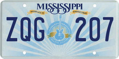 MS license plate ZQG207