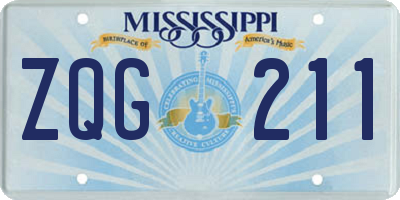 MS license plate ZQG211