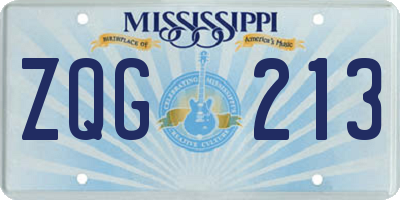 MS license plate ZQG213