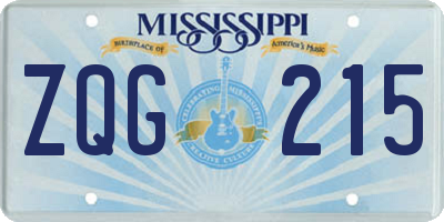 MS license plate ZQG215