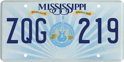 MS license plate ZQG219
