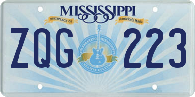 MS license plate ZQG223