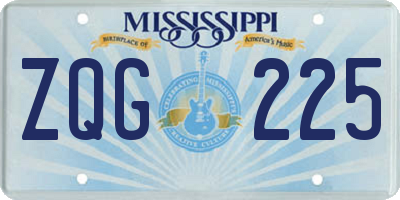 MS license plate ZQG225