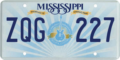 MS license plate ZQG227