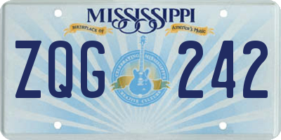 MS license plate ZQG242