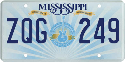 MS license plate ZQG249