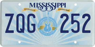 MS license plate ZQG252