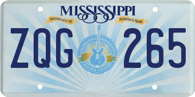 MS license plate ZQG265