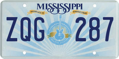 MS license plate ZQG287