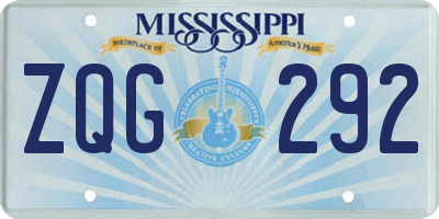 MS license plate ZQG292