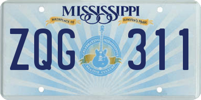 MS license plate ZQG311