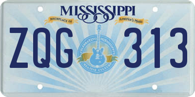 MS license plate ZQG313