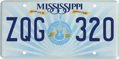 MS license plate ZQG320