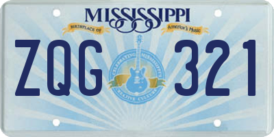 MS license plate ZQG321