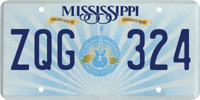 MS license plate ZQG324