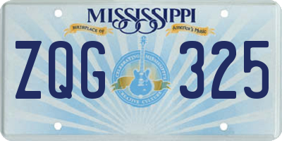MS license plate ZQG325