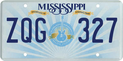 MS license plate ZQG327