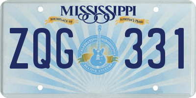 MS license plate ZQG331