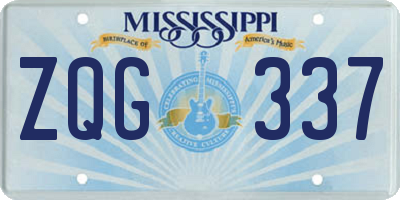 MS license plate ZQG337