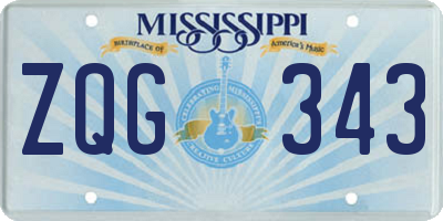 MS license plate ZQG343