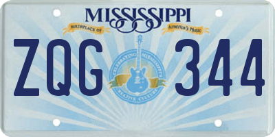 MS license plate ZQG344