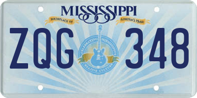 MS license plate ZQG348