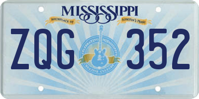 MS license plate ZQG352