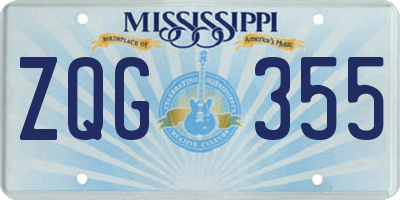 MS license plate ZQG355