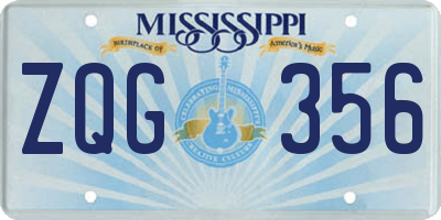 MS license plate ZQG356
